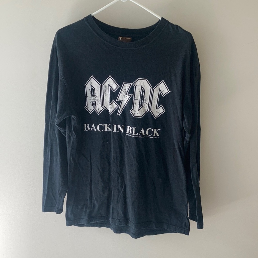 AC/DC Black Long Sleeved Back in Black Shirt